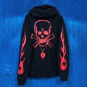Homixide Gang HL2 Flames Oversized Rage Trap Duo Hoodie M